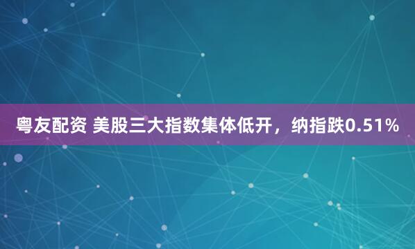 粤友配资 美股三大指数集体低开，纳指跌0.51%