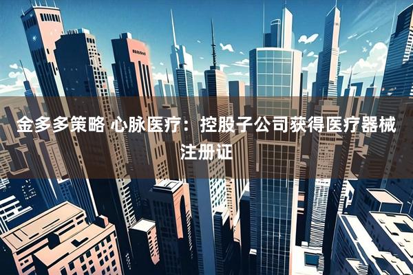 金多多策略 心脉医疗：控股子公司获得医疗器械注册证