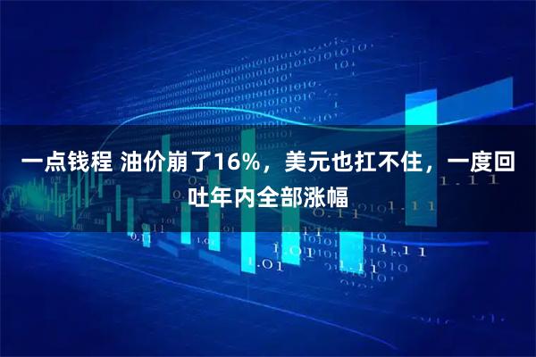一点钱程 油价崩了16%，美元也扛不住，一度回吐年内全部涨幅