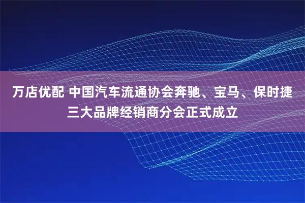 万店优配 中国汽车流通协会奔驰、宝马、保时捷三大品牌经销商分会正式成立