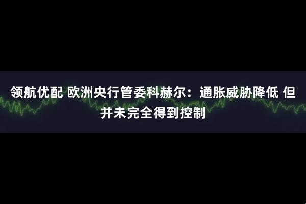 领航优配 欧洲央行管委科赫尔：通胀威胁降低 但并未完全得到控制