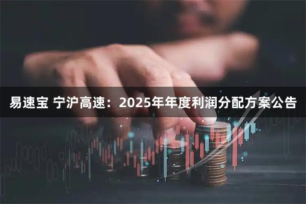 易速宝 宁沪高速：2025年年度利润分配方案公告