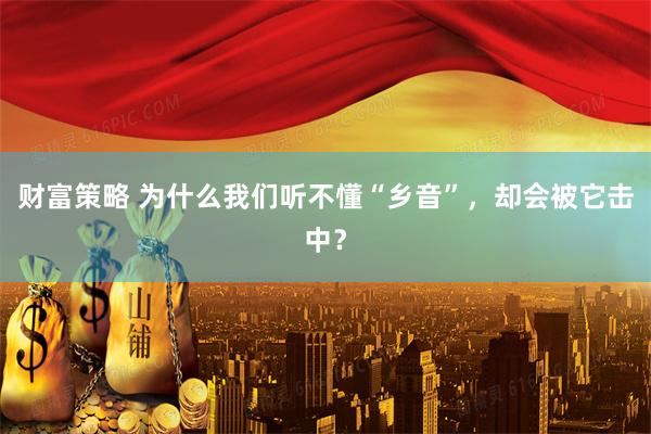 财富策略 为什么我们听不懂“乡音”，却会被它击中？